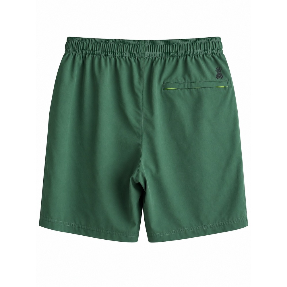 Chubbies Men's Medium 7" Green Swim Trunks Pineapple Logo Zip Pocket